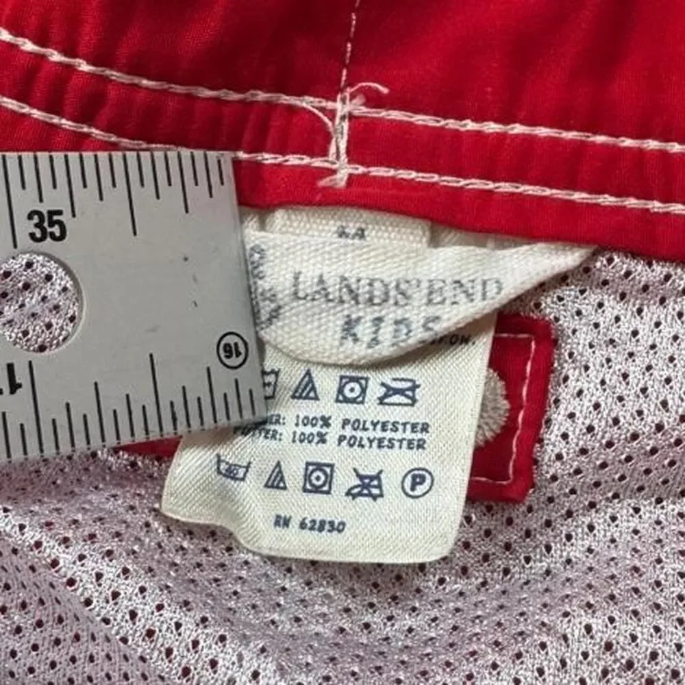 Lands' End Kids Retro-like Red Swim Trunks